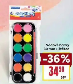 Billa Vodové barvy 30 mm + štětce nabídka