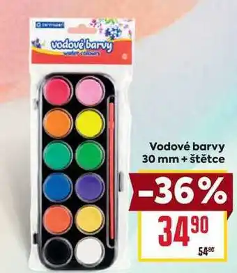 Billa Vodové barvy 30 mm + štětce nabídka