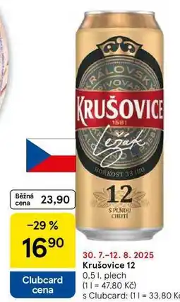 Tesco Krušovice 12, plech, 0.5 l nabídka