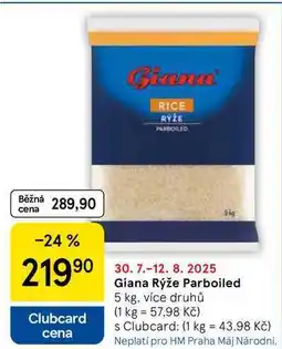 Tesco Giana Rýže Parboiled, 5 kg, více druhů nabídka