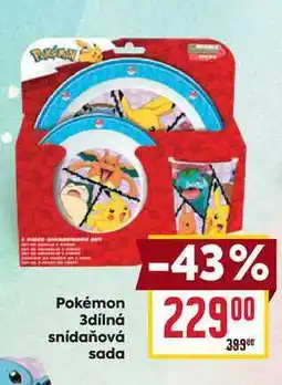 Billa Pokémon 3dílná snídaňová sada nabídka