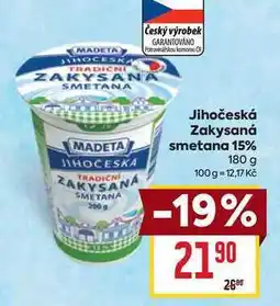Billa Jihočeská Zakysaná smetana 15% 180g nabídka