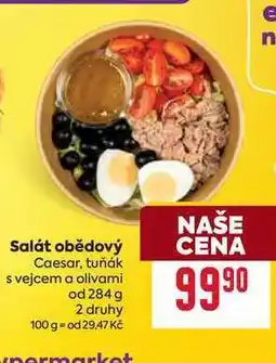 Billa Salát obědový Caesar, tuňák s vejcem a olivami od 284 g nabídka