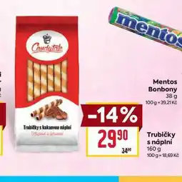Billa Trubičky s náplní 160 g nabídka
