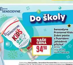 Billa Sensodyne Pronamel Kids Zubní pasta s fluoridem jahodová příchuť 50 ml nabídka