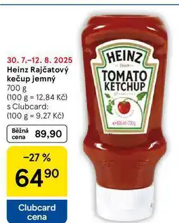 Tesco Heinz Rajčatový kečup jemný, 700 g nabídka