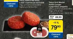 Tesco Tesco Grill Master Hovězí burger s papričkou jalapeño, 330 g nabídka