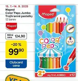 Tesco Maped Color Peps Jumbo Trojhranné pastelky, 12 barev nabídka