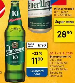 Tesco Staropramen 10 sklo, 0,5 l nabídka
