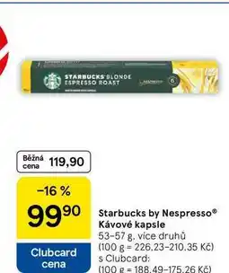 Tesco Starbucks by Nespresso Kávové kapsle, 53-57 g, více druhů nabídka
