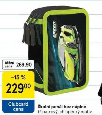 Tesco Školní penál bez náplně třípatrový, chlapecký motiv nabídka