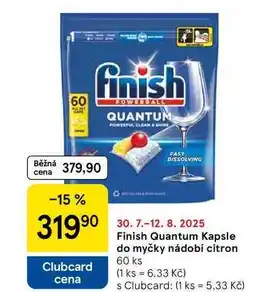 Tesco Finish Quantum Kapsle do myčky nádobí citron, 60 ks nabídka