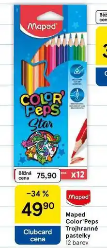 Tesco Maped Color'Peps Trojhranné pastelky, 12 barev nabídka