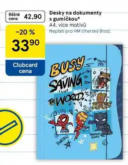 Tesco Desky na dokumenty s gumičkou, A4, více motivů nabídka