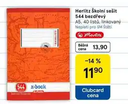 Tesco Herlitz Školní sešit 544 bezdřevý, A5, 40 listů. linkovaný nabídka