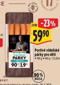 Albert Poctivé vídeňské párky pro děti 180 g nabídka