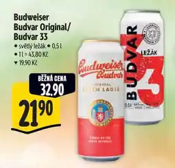 Albert Budweiser Budvar Original/ Budvar 33 0,5 l nabídka