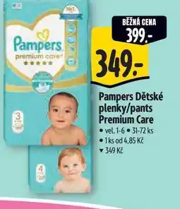 Albert Pampers Dětské plenky/pants Premium Care vel. 1-6 31-72 ks nabídka