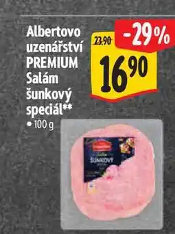 Albert Albertovo uzenářství PREMIUM Salám šunkový speciál 100 g nabídka
