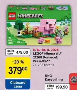 Tesco LEGO Minecraft 21268 Domeček Prasátka 7+, 238 kostek nabídka