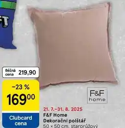 Tesco F&F home 50 x 50 cm. starorůžový nabídka