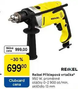 Tesco Reikel Příklepová vrtačka, 950 W. proměnné otáčky 0-2 900 ot/min. sklíčidlo 13 mm nabídka