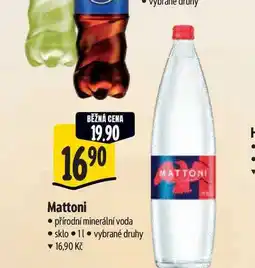 Albert Mattoni přírodní minerální voda sklo 11 nabídka