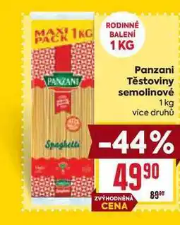 Billa Panzani Těstoviny semolinové 1 kg nabídka