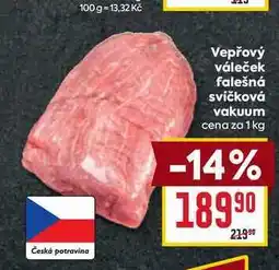 Billa Vepřový váleček falešná svíčková Česká potravina vakuum cena za 1 kg nabídka