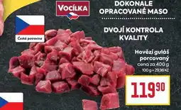 Billa Hovězí guláš porcovaný cena za 400 g nabídka