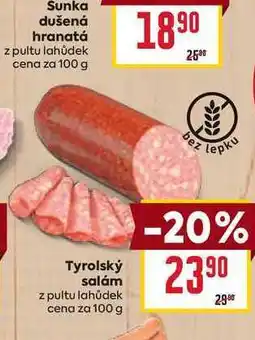 Billa Tyrolský salám z pultu lahůdek cena za 100g nabídka