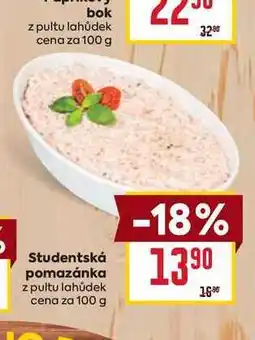 Billa Studentská pomazánka z pultu lahůdek cena za 100g nabídka