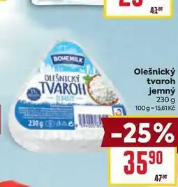 Billa Olešnický tvaroh jemný 230 g nabídka