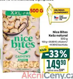 Billa Nice Bites Kešu natural 500 g nabídka