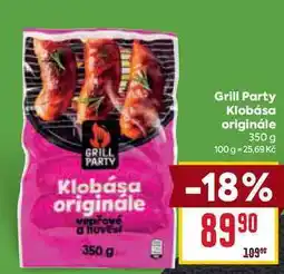 Billa Grill Party Klobása originále 350 g nabídka