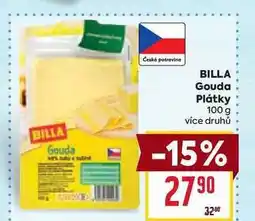 Billa BILLA Gouda Plátky 100g nabídka