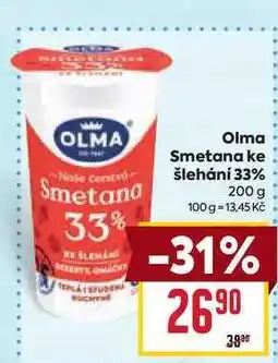 Billa Olma Smetana ke šlehání 33% 200 g nabídka