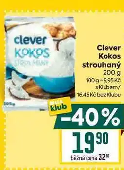 Billa Clever Kokos strouhaný 200 g nabídka
