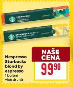 Billa Nespresso Starbucks blond by espresso 1 balení nabídka