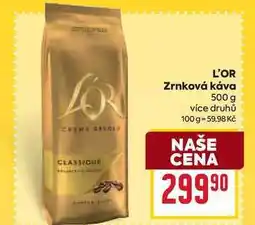 Billa L'OR Zrnková káva 500 g nabídka
