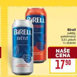 Billa Birell světlý, polotmavý 0,51, plech nabídka