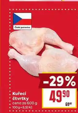 Billa Kuřecí čtvrtky cena za 600 g nabídka