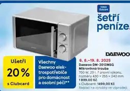 Tesco Daewoo DM-2013MSG Mikrovlnná trouba nabídka