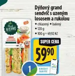 Albert Dýňový grand sendvič s uzeným lososem a rukolou nabídka