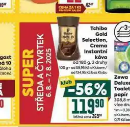 Billa Tchibo gold selection, crema instantní káva nabídka