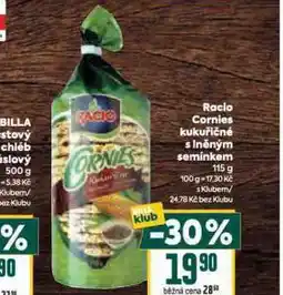 Billa Racio cornies kukuřičné s lněným semínkem nabídka