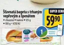 Albert Šťavnatá bageta s trhaným vepřovým a špenátem nabídka