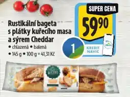 Albert Rustikální bageta s plátky kuřecího masa a sýrem Cheddar nabídka