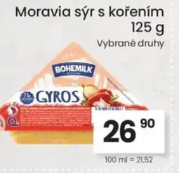 Kubík potraviny Moravia sýr s kořením nabídka