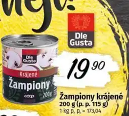 Coop Žampiony krájené nabídka